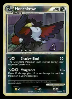 Pokemon Honchkrow (16) Rare Undaunted 16/90 LP Reverse Holo - Image 1