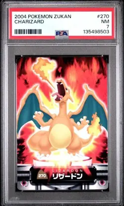 PSA 7 Charizard 270 Pokemon Carddass Zukan Zukancard - Image 1