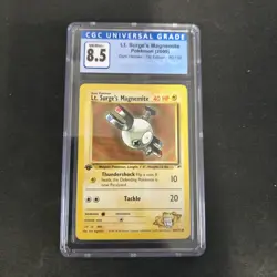 Pokemon Lt Surge’s Magnemite Gym Heroes 80/132 1st Edition CGC 8.5 2000 - Image 1