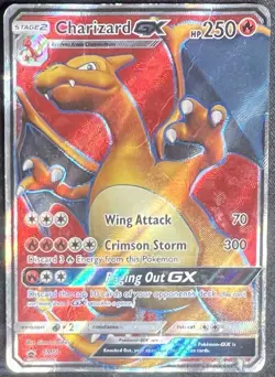 2017 POKEMON SM BLACK STAR PROMO #SM60 FULL ART/CHARIZARD GX - Image 1