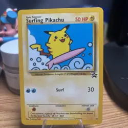 Pokemon Surfing Pikachu #28 Black Star Promo Vintage LP+ WOTC Ct5 - Image 1