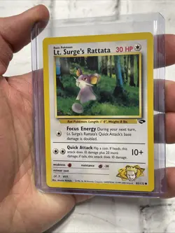Pokemon Gym Challenge Lt. Surge's Rattata 85/132 Common NM Near Mint Vintage Vtg - Image 2