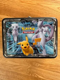 Pokemon TCG Collector Chest Tin Fall 2019 Charizard Mewtwo Lunchbox + Pencils - Image 1