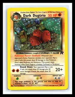 💥 DARK DUGTRIO Rare HOLO # 6/82 | TEAM ROCKET SET | Pokemon TCG 2000 Vintage - Image 1