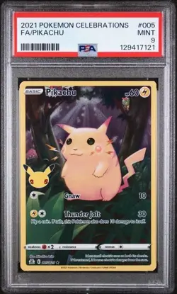 2021 Pokemon Celebrations 005/025 FA Pikachu PSA 9 - Image 1