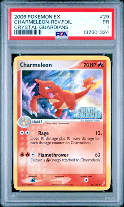 PSA 1 2006 Pokemon Crystal Guardians Charmeleon Reverse Holo Foil 29/100 STAMPED - Image 1
