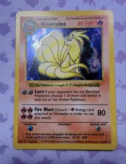 Base Set Pokemon TCG Ninetales Shadowless - excellent shape - Image 1