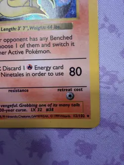 Base Set Pokemon TCG Ninetales Shadowless - excellent shape - Image 5