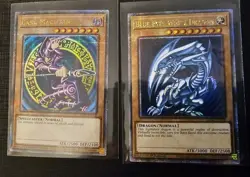 QCR Blue-Eyes White Dragon Dark Magician Quarter Century Yugioh Original Artwork - Image 1