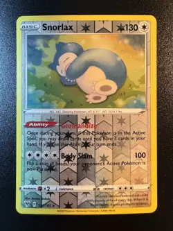 Snorlax - 131/185 - SWSH Vivid Voltage Reverse Holo Pokemon Card - NM/LP - Image 1
