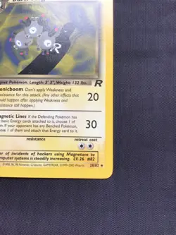 Pokemon Cards: Team Rocket 1st Edition Rare: Dark Magneton 28/82 - Image 4