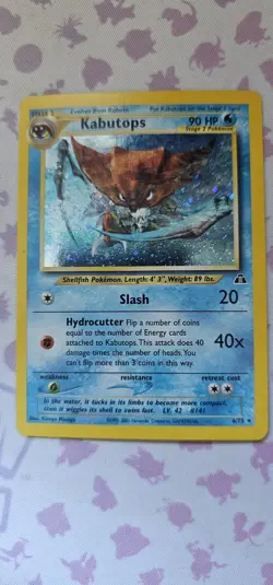 Pokemon Card Kabutops 6/75 Neo Discovery Holo Rare WOTC LP/EX - Image 1