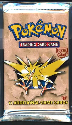 Pokemon Cards - Sealed 1st Edition Fossil Booster Pack - Zapdos Artwork - Image 1