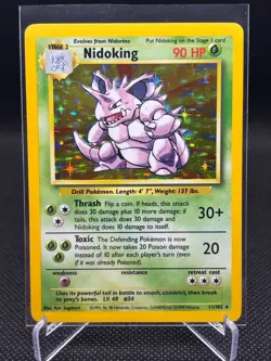 Nidoking - 11/102 - Pokemon Base Set Unlimited Holo Rare Card WOTC LP - Image 1