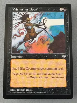 Withering Boon MTG Mirage—Unplayed Near Mint/Mint—Vintage Magic: the Gathering - Image 1