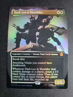 Dark Leo & Shredder (Borderless Foil) Mythic MTG Ninja Turtles - Image 1