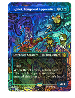 Renet, Temporal Apprentice - Foil - Borderless Teenage Mutant Ninja Turtles MTG - Image 1