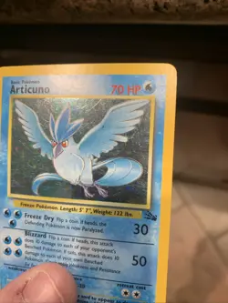Pokemon TCG Articuno Fossil Holo Unlimited Rare Card 2/62 MP - Image 3