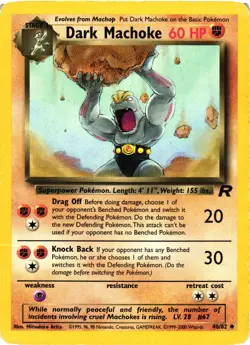 Pokemon TCG Team Rocket Dark Machoke 40/82 Uncommon Unlimited DMG - Image 1