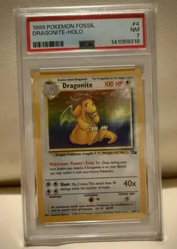 Pokemon Dragonite 4/62 1999 Fossil Holo PSA 7 NM - Image 3