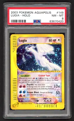 Pokemon Cards - PSA 8 Lugia 149/147 - Aquapolis Crystal Holo Secret - PSA8 NM-MT - Image 1