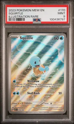 Pokemon PSA 9 Squirtle #170 MEW EN 151 Illustration Rare 2023 English - Image 2