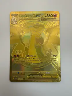 Mega Charizard X ex Gold Hyper Rare 130/094 Pokemon Phantasmal Flames - NM - Image 1
