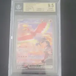 Pokemon Ethan's Ho-Oh EX 230/182 SV10 Destined Rivals SIR Holo Beckett 9.5 - Image 1