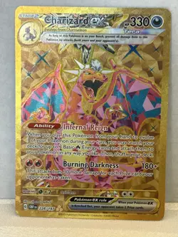 Charizard ex 228/197 Gold Hyper Rare Obsidian Flames Pokemon Card NM - Image 1
