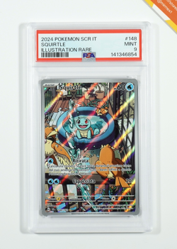 Pokemon PSA 9 Squirtle #148 SCR Corona Astrale Illustration Rare 2024 Italiano - Image 1