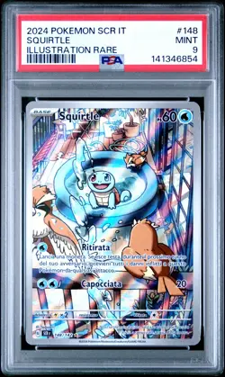 Pokemon PSA 9 Squirtle #148 SCR Corona Astrale Illustration Rare 2024 Italiano - Image 2