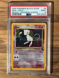 Pokemon Black Star Mew League Promo PSA 9 PSA # 53918526 SWIRL - Image 1