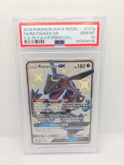 2018 Pokemon Rayquaza GX Premium Collection PSA 10 177a/168 Hidden Fates - Image 1