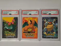 1999 Topps Pokemon Movie Edition PSA 9 Trio Charizard Venusaur Blastoise - Image 1