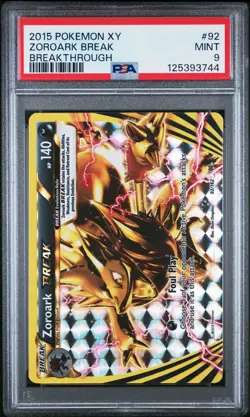 2015 POKEMON XY BREAKTHROUGH #92 ZOROARK BREAK PSA 9 - Image 1