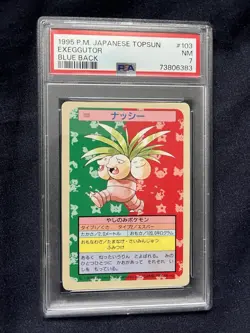 1995 Pokemon Japanese Topsun #103 Exeggutor Blue Back PSA 7 NM - Image 1
