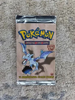 Pokemon 1st Edition Fossil Booster Pack - Aerodactyl - Image 1