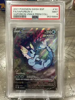 Vaporeon v SWSH181 Black Star Promos Holo Pokemon TCG 2021 PSA 9 Mint - Image 1