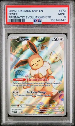 POKEMON PSA 9 EEVEE #173 PROMO PRISMATIC EVOLUTIONS ETB ENGLISH 2025! - Image 1