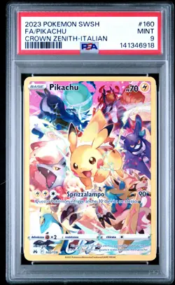 Pokemon PSA 9 Pikachu #160 Full Art Zenit Regale 2023 Italiano - Image 2