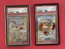Pokemon #223 & 224 Eevee Terastal Festival PSA 10 Set Sequential with protectors - Image 1