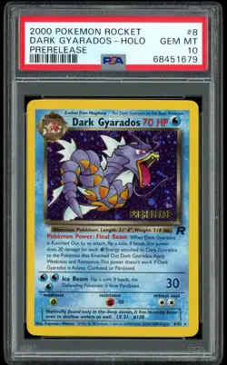 2000 Pokemon Rocket #8 Dark Gyarados Holo PSA 10 PRERELEASE - Image 1
