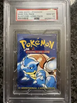 Pokemon WOTC 1999 Base Foil Pack Blastoise Sealed Long Pack Psa 10 Gem Mint - Image 1