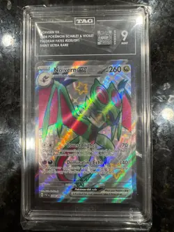 POKEMON 2024 Paldean Fates Shiny Ultra Rare NOIVERN EX #220 TAG 9 Mint - Image 3