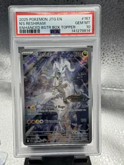 N’s Reshiram Pokemon Journey Together Stamped Box Topper #167/159 PSA 10 - Image 1