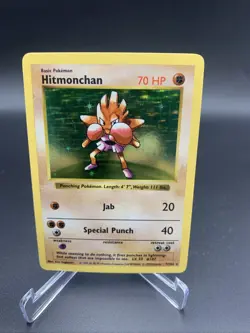 Pokemon TCG Hitmonchan Holo Rare Shadowless Base Set 7/102 MP - Image 1
