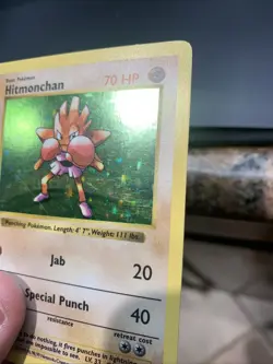 Pokemon TCG Hitmonchan Holo Rare Shadowless Base Set 7/102 MP - Image 3