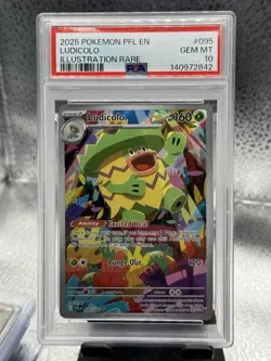 2025 POKEMON PFL EN-PHANTASMAL FLAMES ILLUSTRATION RARE #095 LUDICOLO PSA 10 - Image 1