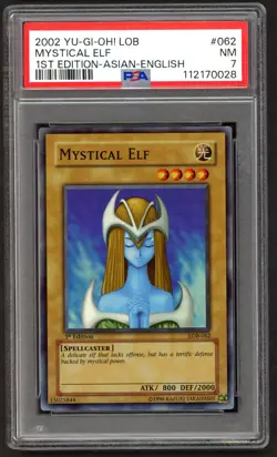 Yu-Gi-Oh! - PSA 7 1st Edition Mystical Elf 062 - Asian English - NM - PSA7 - Image 1