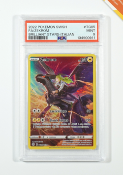 Pokemon PSA 9 Zekrom #TG05 Full Art Astri Lucenti 2022 Italiano - Image 1